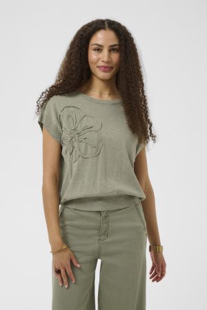 CREAM CLOTHING DELA SLIPOVERI / NEULE T-PAITA